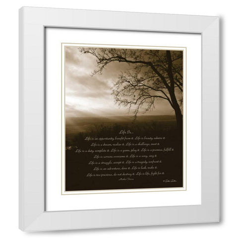 Life Is... White Modern Wood Framed Art Print with Double Matting by Dee Dee