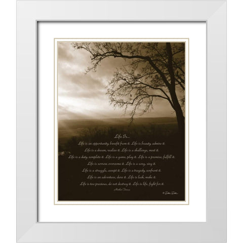 Life Is... White Modern Wood Framed Art Print with Double Matting by Dee Dee