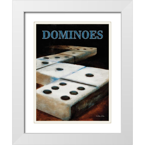 Dominos White Modern Wood Framed Art Print with Double Matting by Dee Dee