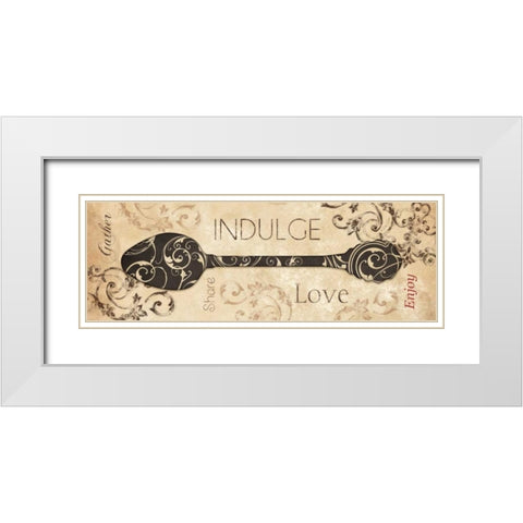 Indulge White Modern Wood Framed Art Print with Double Matting by Dee Dee