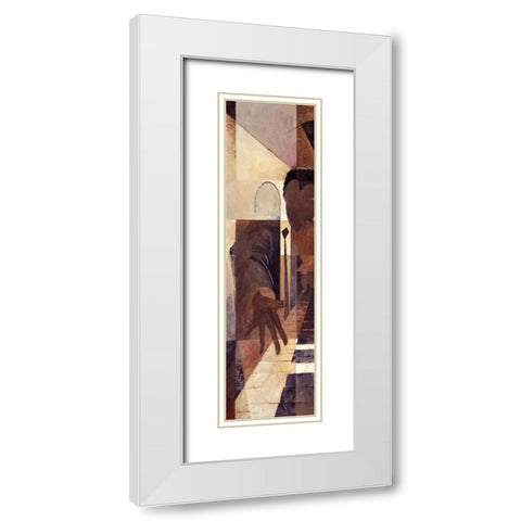 Abstract Music I White Modern Wood Framed Art Print with Double Matting by Dee Dee
