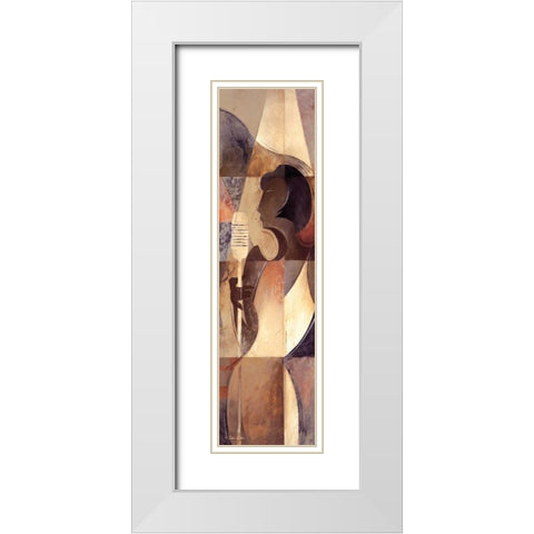 Abstract Music II White Modern Wood Framed Art Print with Double Matting by Dee Dee
