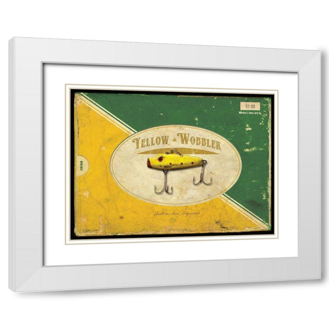 Yellow Wobbler White Modern Wood Framed Art Print with Double Matting by Dee Dee