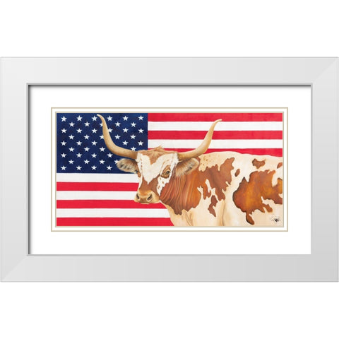 America Strong White Modern Wood Framed Art Print with Double Matting by Fifer, Diane