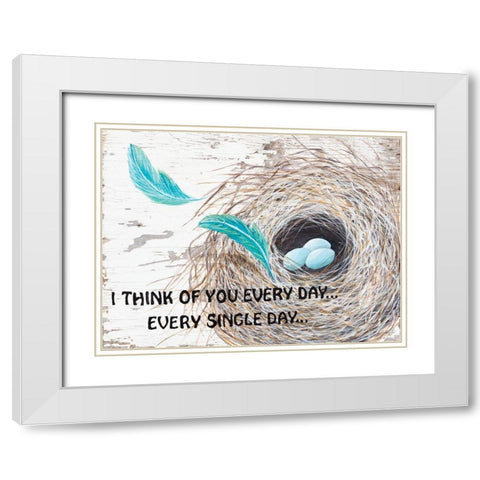 I Think of You  White Modern Wood Framed Art Print with Double Matting by Fifer, Diane