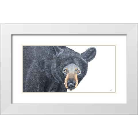 Black Bear White Modern Wood Framed Art Print with Double Matting by Fifer, Diane