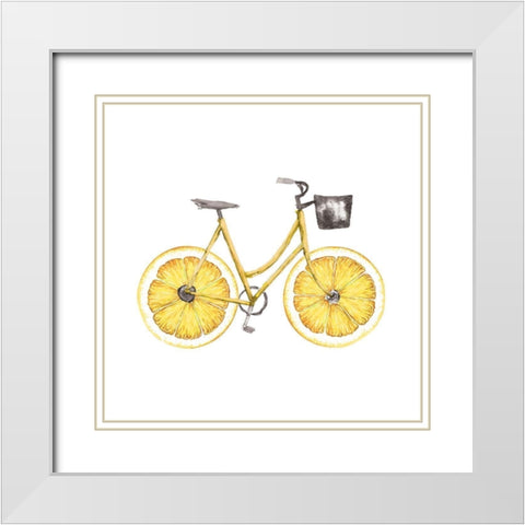 Lemon Bike White Modern Wood Framed Art Print with Double Matting by Dogwood Portfolio