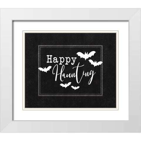 Happy Haunting I White Modern Wood Framed Art Print with Double Matting by Dogwood Portfolio