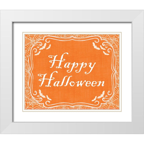 Happy Halloween Web White Modern Wood Framed Art Print with Double Matting by Dogwood Portfolio