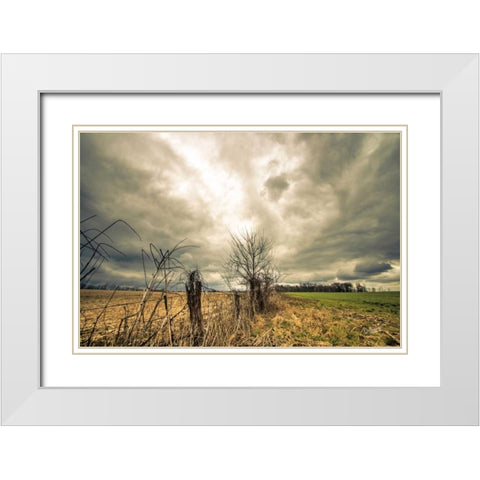 Storm Season II White Modern Wood Framed Art Print with Double Matting by Quillen, Donnie