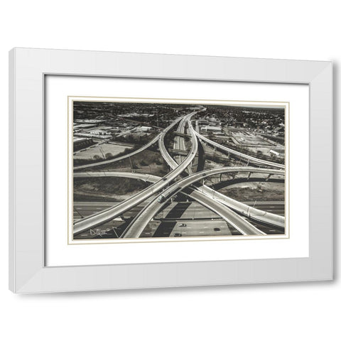 Highway Crossing White Modern Wood Framed Art Print with Double Matting by Quillen, Donnie