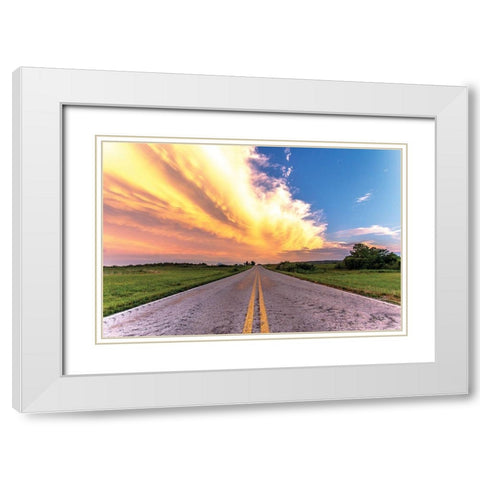 Road Less Traveled White Modern Wood Framed Art Print with Double Matting by Quillen, Donnie