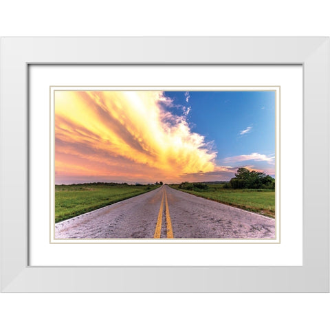 Road Less Traveled White Modern Wood Framed Art Print with Double Matting by Quillen, Donnie