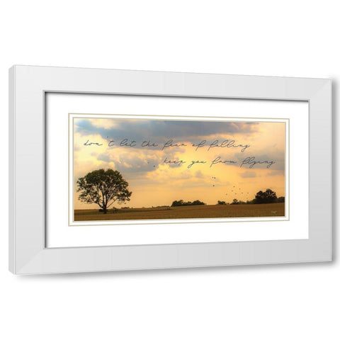Fear of Falling White Modern Wood Framed Art Print with Double Matting by Quillen, Donnie