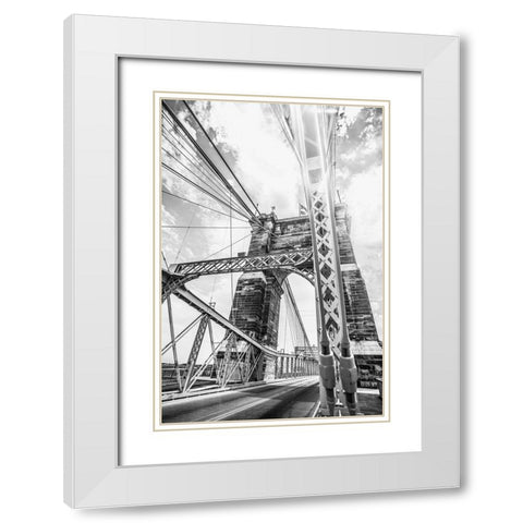 Bridge View I White Modern Wood Framed Art Print with Double Matting by Quillen, Donnie