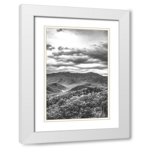 Mountain View White Modern Wood Framed Art Print with Double Matting by Quillen, Donnie