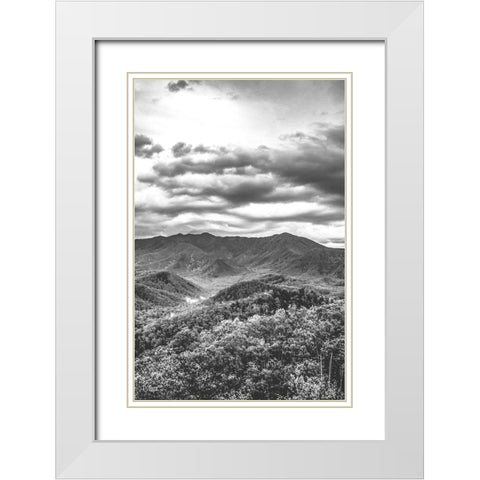 Mountain View White Modern Wood Framed Art Print with Double Matting by Quillen, Donnie