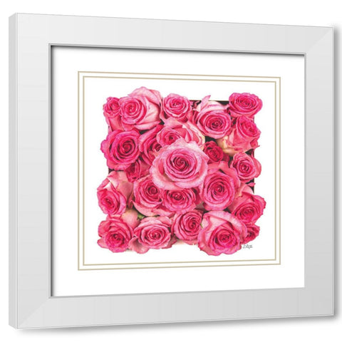 Roses a Plenty White Modern Wood Framed Art Print with Double Matting by Quillen, Donnie