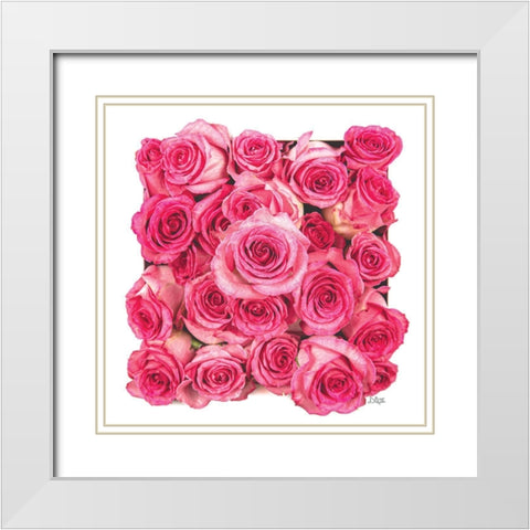 Roses a Plenty White Modern Wood Framed Art Print with Double Matting by Quillen, Donnie