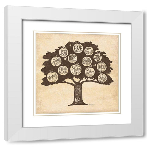 Family Attributes I White Modern Wood Framed Art Print with Double Matting by Strain, Deb