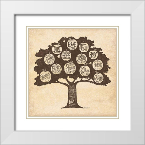 Family Attributes I White Modern Wood Framed Art Print with Double Matting by Strain, Deb