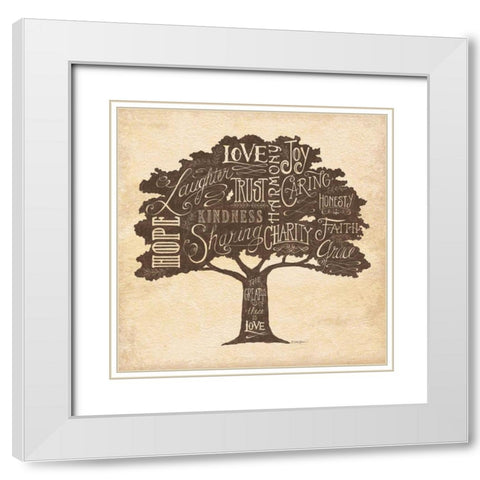 Family Attributes II White Modern Wood Framed Art Print with Double Matting by Strain, Deb