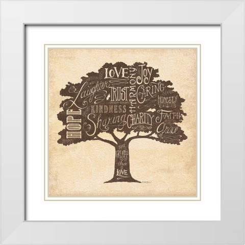 Family Attributes II White Modern Wood Framed Art Print with Double Matting by Strain, Deb