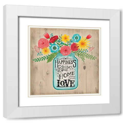 Home Filled with Love White Modern Wood Framed Art Print with Double Matting by Strain, Deb
