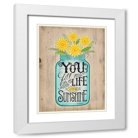 Sunshine White Modern Wood Framed Art Print with Double Matting by Strain, Deb