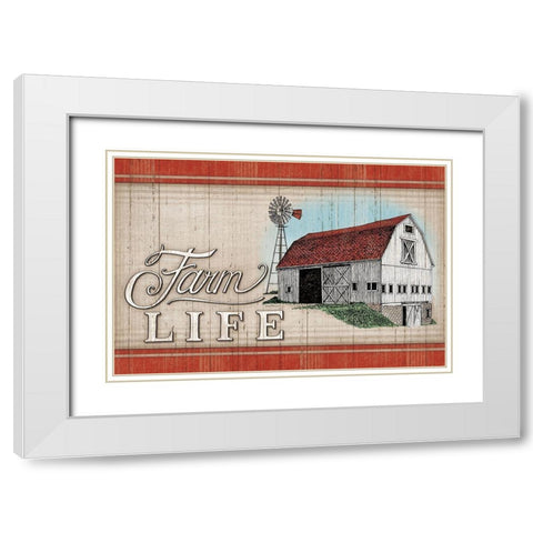 The Farm Life White Modern Wood Framed Art Print with Double Matting by Strain, Deb
