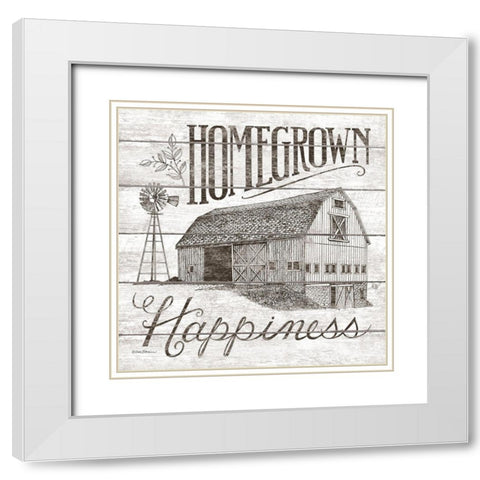 Homegrown Happiness White Modern Wood Framed Art Print with Double Matting by Strain, Deb