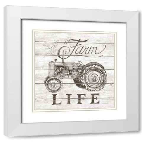 Farm Life White Modern Wood Framed Art Print with Double Matting by Strain, Deb