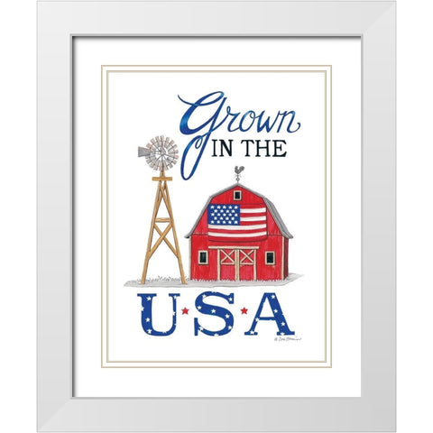 Grown in the U.S.A. White Modern Wood Framed Art Print with Double Matting by Strain, Deb