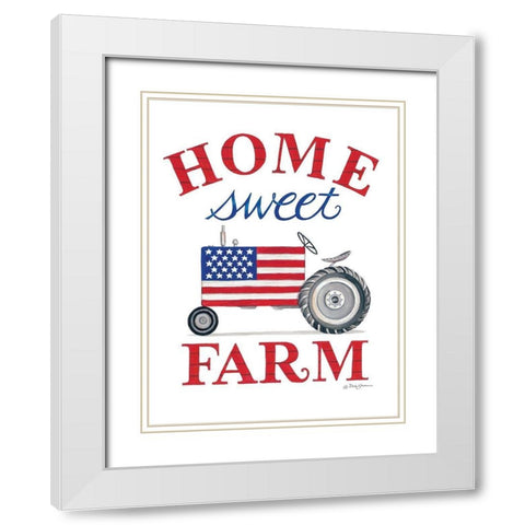 Home Sweet Farm White Modern Wood Framed Art Print with Double Matting by Strain, Deb