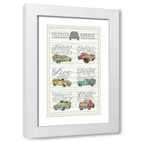 Cultivate Kindness White Modern Wood Framed Art Print with Double Matting by Strain, Deb