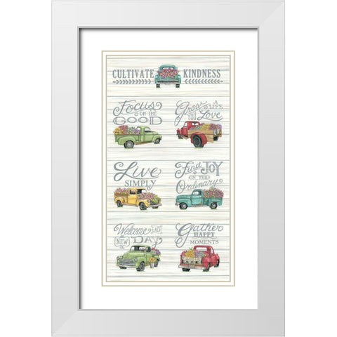 Cultivate Kindness White Modern Wood Framed Art Print with Double Matting by Strain, Deb