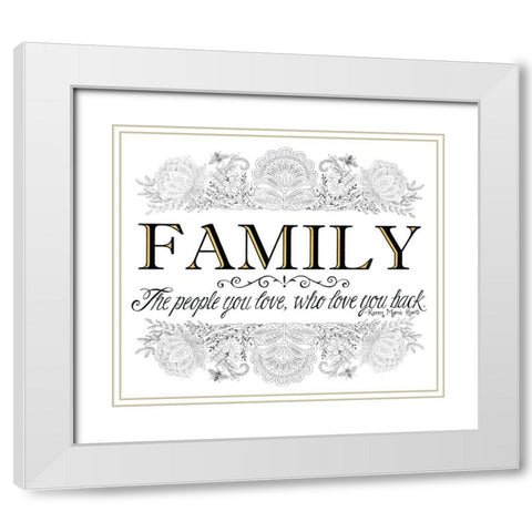 Family White Modern Wood Framed Art Print with Double Matting by Strain, Deb