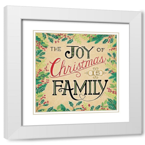 Joy of Christmas  White Modern Wood Framed Art Print with Double Matting by Strain, Deb