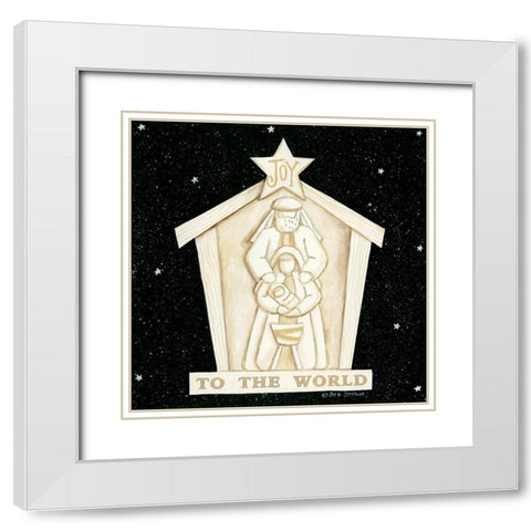 Joy Manger White Modern Wood Framed Art Print with Double Matting by Strain, Deb