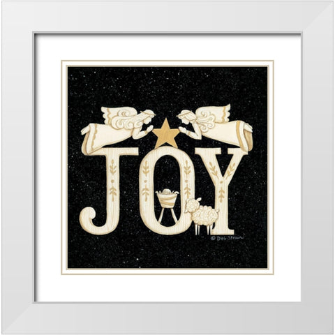 Joy Angels White Modern Wood Framed Art Print with Double Matting by Strain, Deb