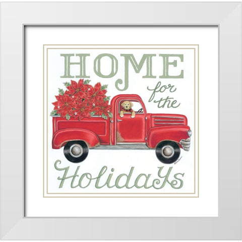 Home for the Holidays White Modern Wood Framed Art Print with Double Matting by Strain, Deb