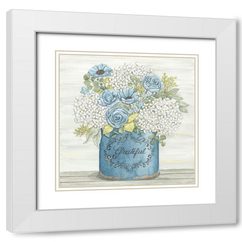 Grateful White Modern Wood Framed Art Print with Double Matting by Strain, Deb