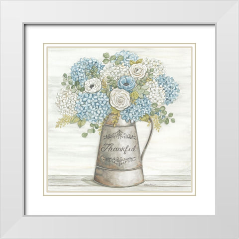Thankful White Modern Wood Framed Art Print with Double Matting by Strain, Deb