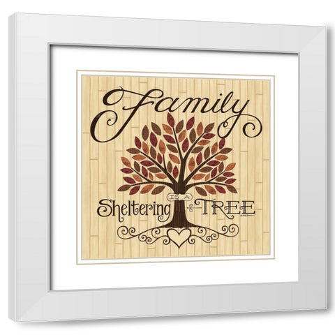 Sheltering Tree White Modern Wood Framed Art Print with Double Matting by Strain, Deb