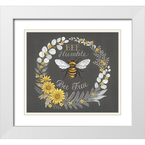 Bee Humble-Bee True White Modern Wood Framed Art Print with Double Matting by Strain, Deb