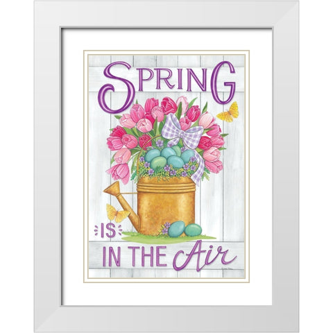 Spring is in the Air White Modern Wood Framed Art Print with Double Matting by Strain, Deb