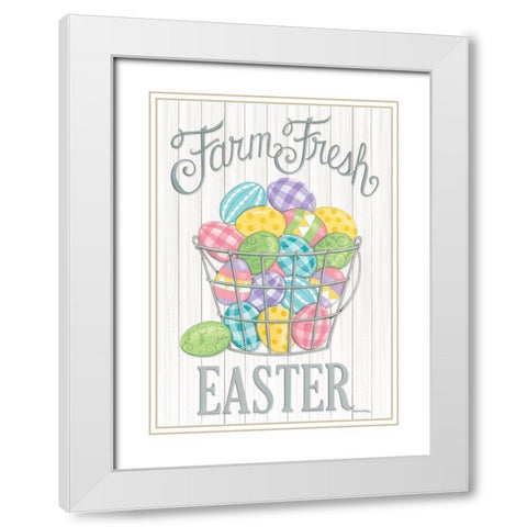 Farm Fresh Easter White Modern Wood Framed Art Print with Double Matting by Strain, Deb