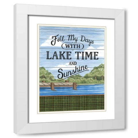 Filly My Days with Lake Time White Modern Wood Framed Art Print with Double Matting by Strain, Deb