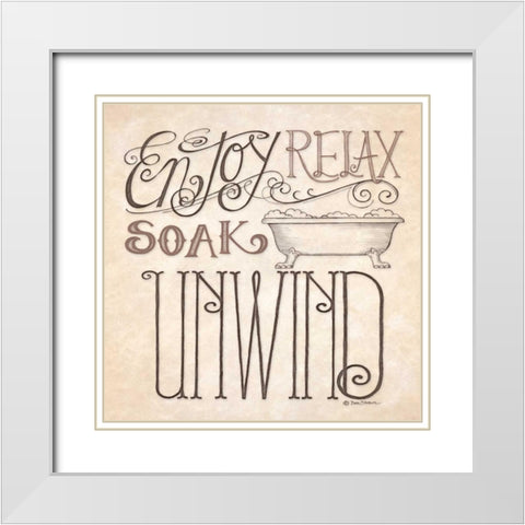 Soak and Unwind White Modern Wood Framed Art Print with Double Matting by Strain, Deb