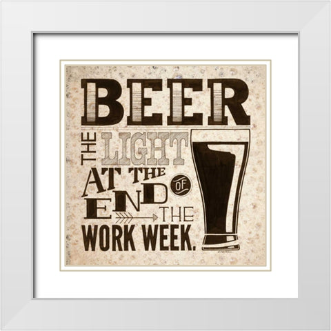 Work Week White Modern Wood Framed Art Print with Double Matting by Strain, Deb